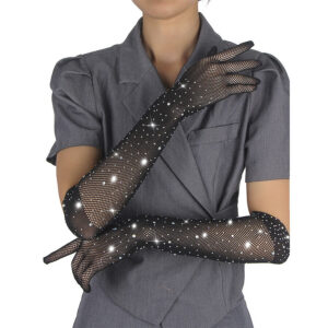 957469SHINE TRANSPARENT GLOVES BLACK S/M