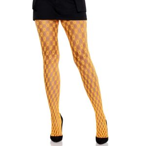 LACE TIGHTS WITH EYELETS NEON ORANGE