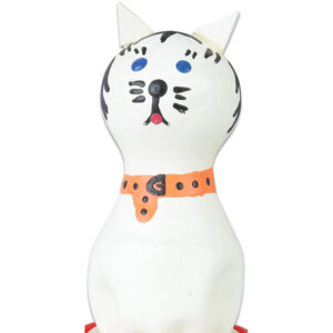 HANDPAINTED NOVELTY CONDOMS CAT WHITE