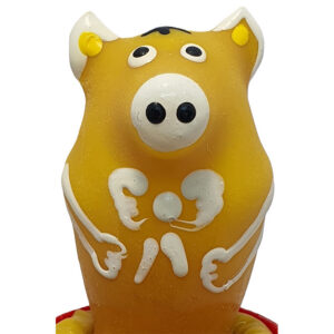 HANDPAINTED NOVELTY CONDOMS PIG SITTING YELLOW