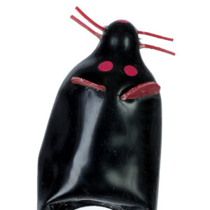 HANDPAINTED NOVELTY CONDOMS BLACK MOUSE XL