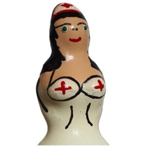 HANDPAINTED NOVELTY CONDOMS NURSE BLACK