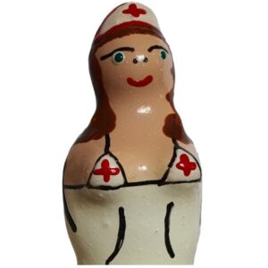 HANDPAINTED NOVELTY CONDOMS NURSE BRUNETTE