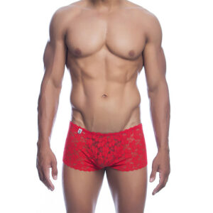 RED LACE BOXER SIZE S/M