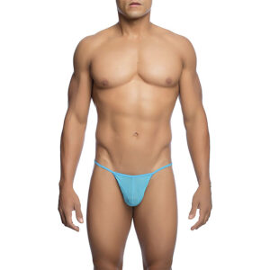 TRANSPARENT T-SHAPED THONG AQUA SIZE L/XL