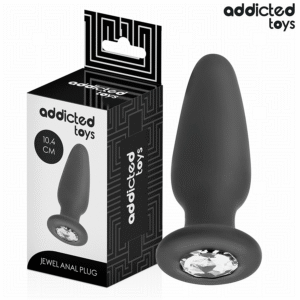ANAL PLUG WITH JEWEL SILICONE SIZE M 10.4 CM