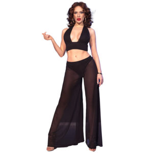 CR 4857 BLACK TOP AND PANTS SET SIZE L