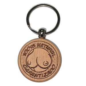 WOODEN BREAST-SHAPED KEYCHAIN