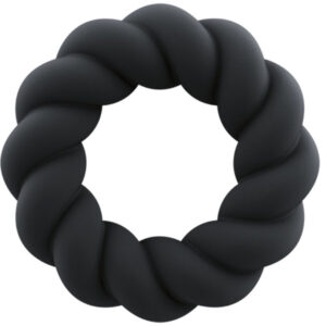 TWIST BLACK SILICONE MASTURBATOR RING