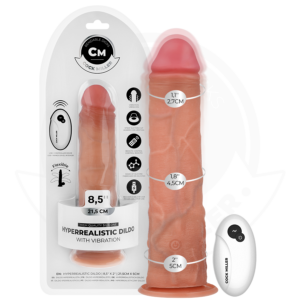 REALISTIC DILDO WITH SUCTION CUP AND VIBRATION WITH REMOTE CONTROL 21.5 CM