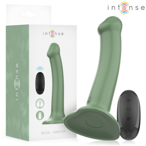 BECCA VIBRATOR WITH SUCTION CUP 10 VIBRATIONS GREEN REMOTE CONTROL