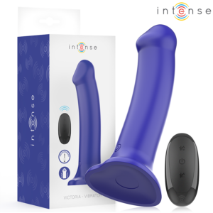 VICTORIA VIBRATOR WITH SUCTION CUP 10 VIBRATIONS DARK BLUE REMOTE CONTROL