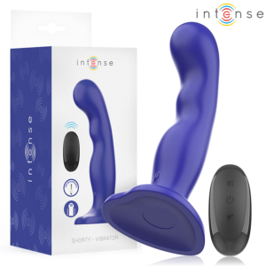 SHORTY VIBRATOR WITH SUCTION CUP BLUE REMOTE CONTROL