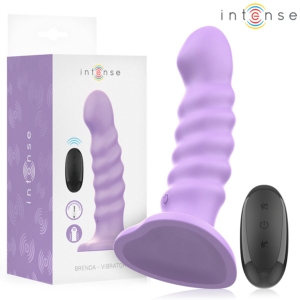 BRENDA VIBRATOR SIZE M SPIRAL DESIGN 10 VIBRATIONS PURPLE REMOTE CONTROL