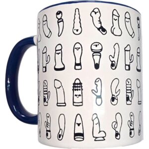 WHITE VIBRATORS MUG WITH BLUE HANDLE 370 ML