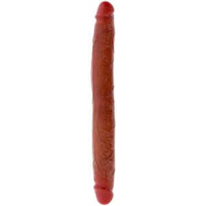 DOUBLE-ENDED SILICONE DILDO CARAMEL 35 CM