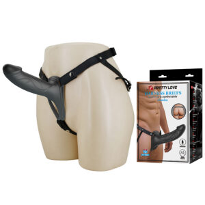 LANDON BLACK VIBRATING STRAP-ON