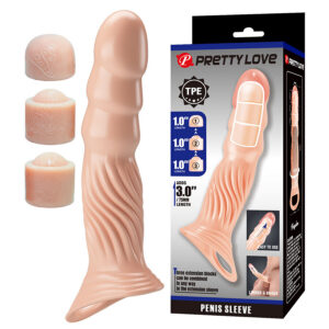 TEXTURED PENIS SHEATH WITH EXTENDERS