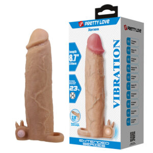 XERXES PENIS SLEEVE WITH CLITORAL STIMULATOR AND VIBRATION