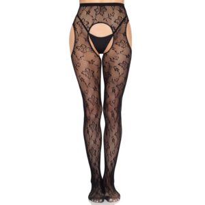 1967 BLOOM NET SUSPENDER TIGHTS BLACK ONE SIZE