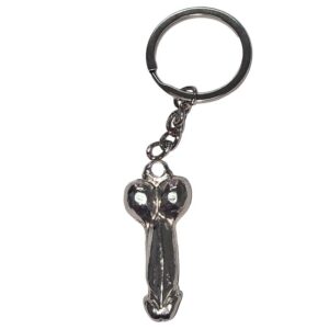 SILVER METAL PENIS KEYCHAIN