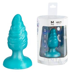 MELTY ANAL PLUG FANTASY LIQUID SILICONE THERMOREACTIVE CELESTIAL BLUE 9.2 CM