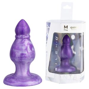QUEEN ANAL PLUG FANTASY LIQUID SILICONE THERMOREACTIVE PURPLE 9.2 CM