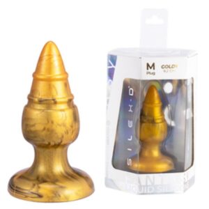 GOLDY ANAL PLUG FANTASY LIQUID SILICONE THERMOREACTIVE GOLDEN 9.2 CM
