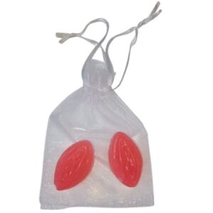 2 VAGINA SHAPED PERFUMED SOAPS RED