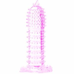 PENIS SHEATH WITH PINK STIMULATING POINTS 14 CM