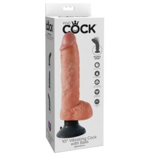 25.5 CM VIBRATING COCK WITH BALLS FLESH