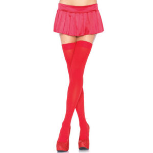 NYLON THIGH HIGHS RED