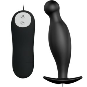 SILICONE ANAL PLUG 12 VIBRATION MODES BLACK