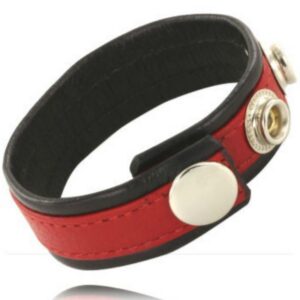 ADJUSTABLE LEATHER STRAP FOR PENIS RED-BLACK