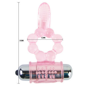 SILICONE RING 10 TONGUE RHYTHMS WITH PINK VIBRATION