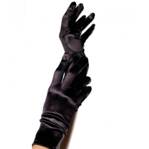 SATIN GLOVES BLACK
