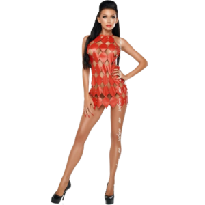 GWEN DRESS BARE BACK RED S/M