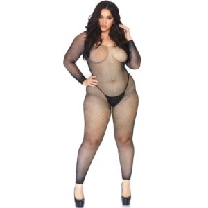 CRYSTALIZED NET BODY STOCKING 1X-2X