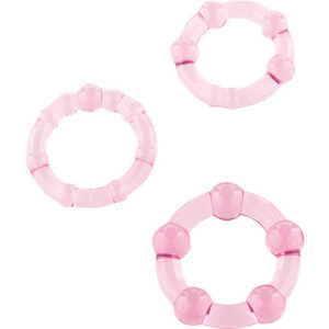 SET OF THREE PINK PENIS RINGS