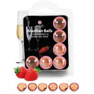 SET 6 BRAZILIANS BALLS STRAWBERRIES WITH CAVA