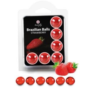 SET 6 BRAZILIAN BALLS STRAWBERRY