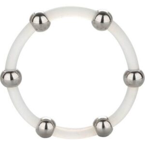 STEEL BEADED SILICONE RING XL