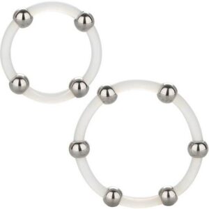 STEEL BEADED SILICONE RING SET