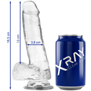 CLEAR COCK WITH BALLS 18.5 CM -O- 3.8 CM