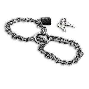 HANDCUFFS WITH STAINLESS STEEL CHAIN.