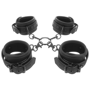 SET OF HAND AND ANKLE HANDCUFFS WITH NOPRENE LINING