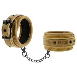 VEGAN LEATHER HANDCUFFS WITH NEOPRENE LINING
