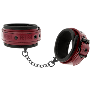 VEGAN LEATHER ANKLE HANDCUFFS WITH NEOPRENE LINING