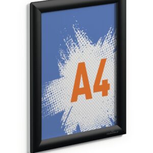 Vastupidav klõpsraam, alumiinium A4, must