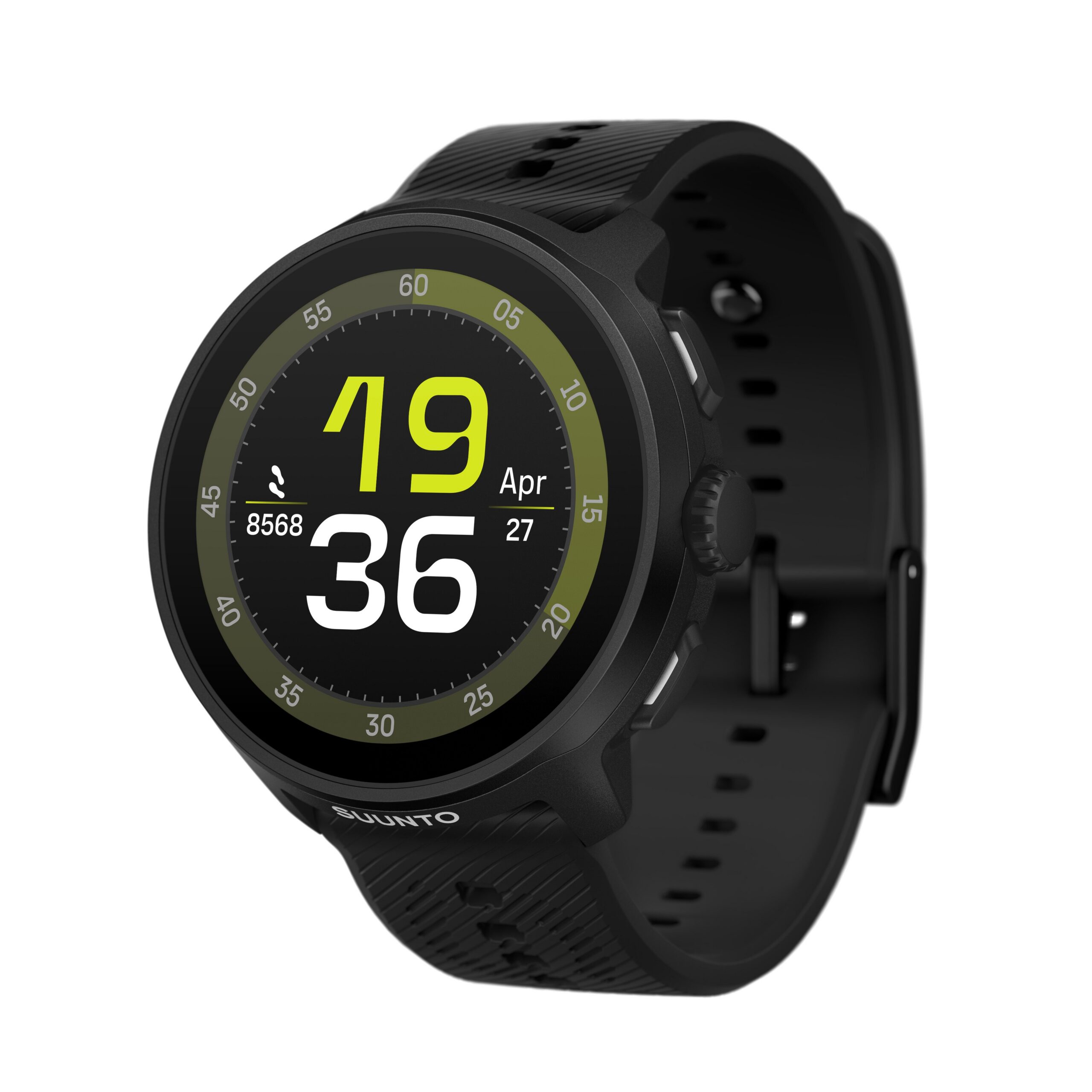 Suunto Run urheilukello, 46 mm, All Black silikonirannekkeella